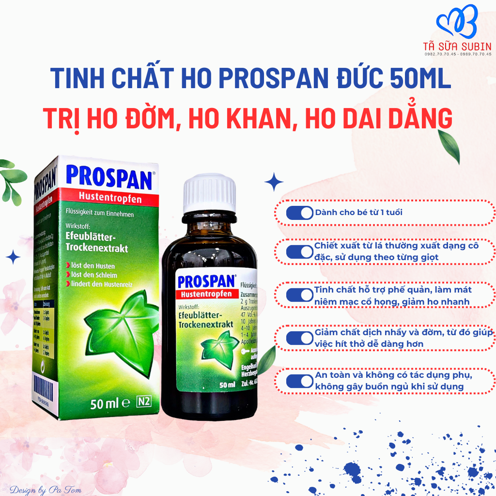 Tinh Chất Ho Prospan Đức 50ml (1 tuổi)