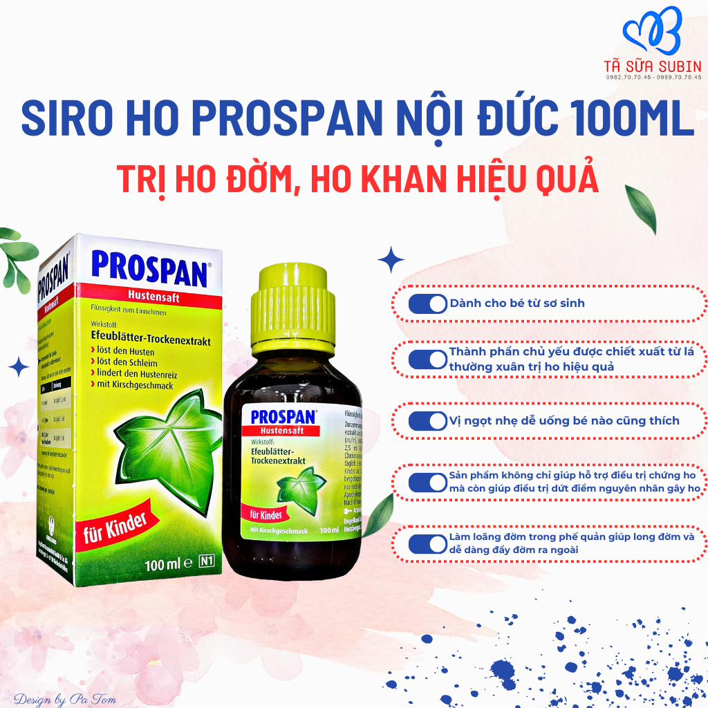 Siro Ho Prospan nội địa Đức 100ml cho bé từ sơ sinh