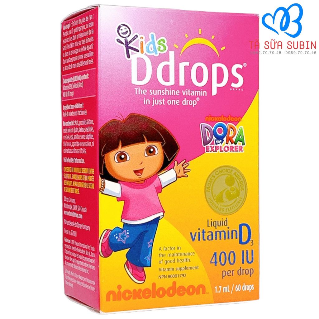 Vitamin D3 Kids Ddrops 400IU Mỹ 60 Giọt Cho Bé 1 Tuổi