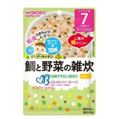 Cháo Wakodo 7 tháng Nhật Bản 80gr vị Cá Tráp Và Rau Củ