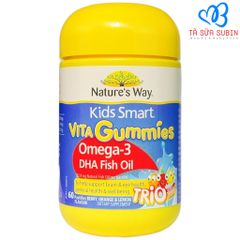 Kẹo Dẻo Kids Smart Vita Gummies Bổ Sung Omega 3 DHA Fish Oil Nature's Way Úc 60 Viên