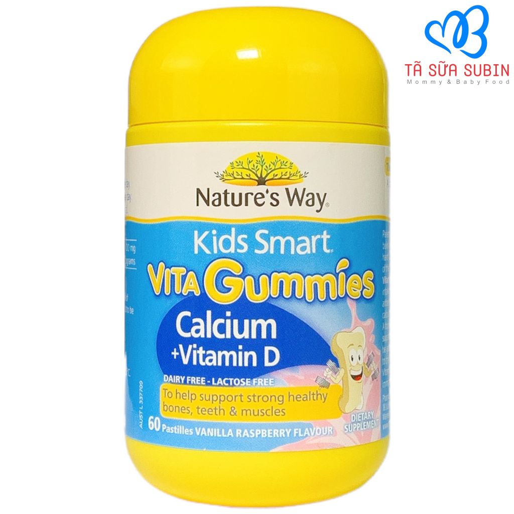 Kẹo Dẻo Kids Smart Vita Gummies Bổ Sung Canxi Calcium + Vitamin D Nature's Way Úc 60 Viên