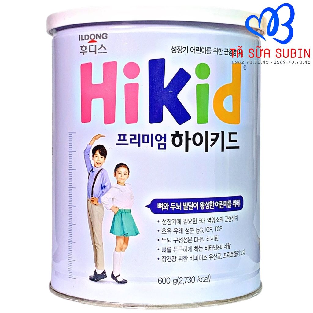 Sữa Hikid Premium Tách Béo Hàn Quốc 600gr Cho Bé Từ 1 Tuổi