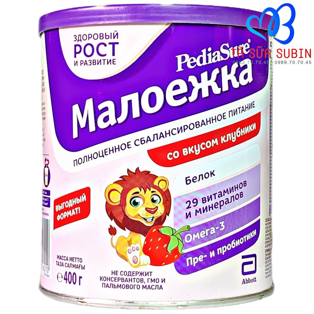 Sữa Pediasure Nga Vị Dâu 400gr Dành Cho Trẻ Từ 1 Đến 10 Tuổi