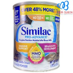 Sữa Similac Pro Advance Nắp Xám HMO Mỹ 874gr Cho Bé Từ 0 - 12 Tháng