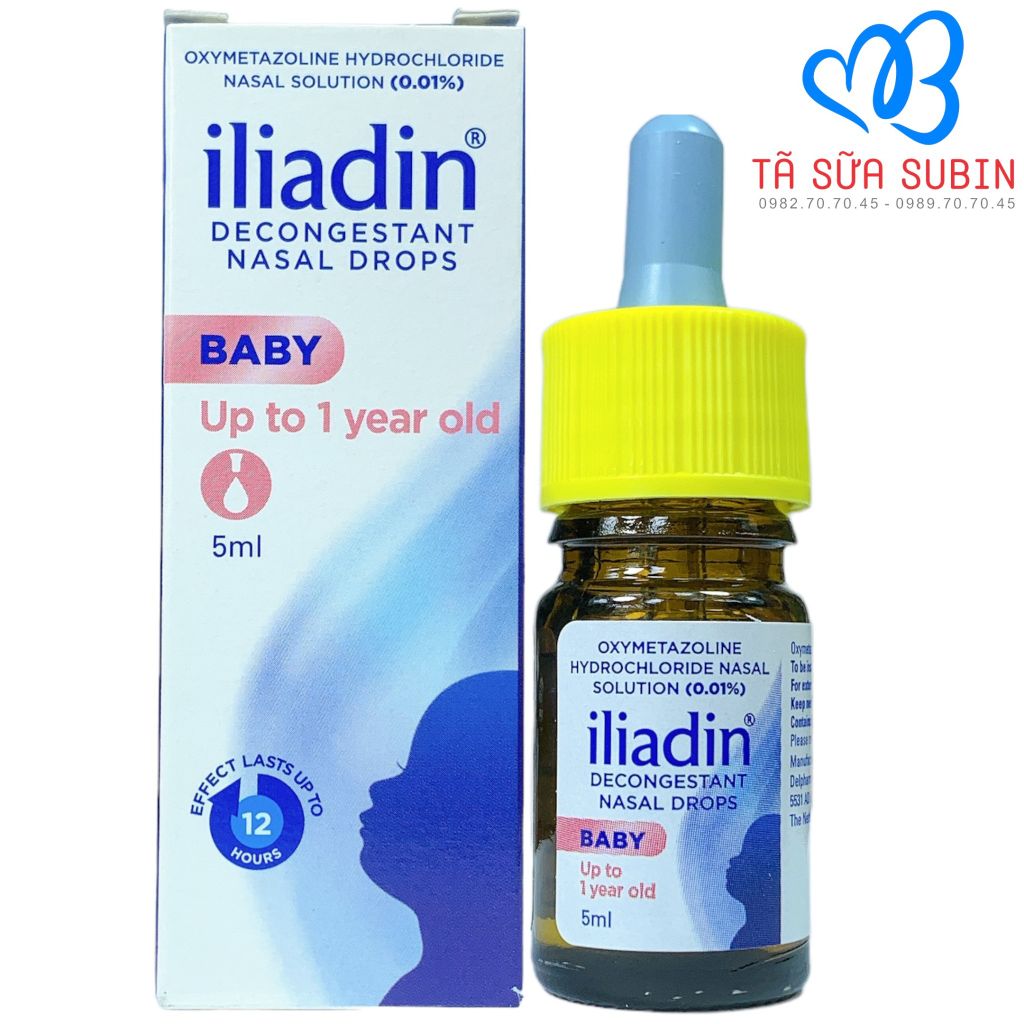 Thuốc Nhỏ Mũi iliadin 0.01% Hồng Singapore 5ml Cho Bé Từ 0-12 Tháng