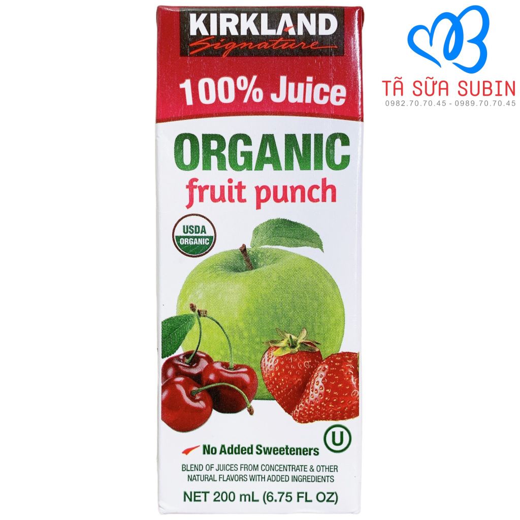 Nước Trái Cây Organic Kirkland Mỹ 200ml Vị Trái Cây Tổng Hợp