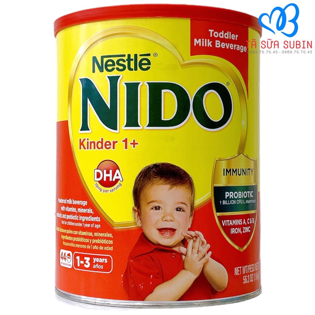 Sữa Nido Mỹ Nắp Đỏ Kinder 1+  Chống Táo Bón Tăng Cân 1.6 ký