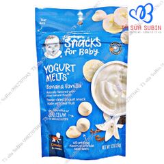 Sữa Chua Khô Gerber Yogurt Melts Mỹ 28gr Vị Chuối Vani Cho Bé Từ 8 Tháng