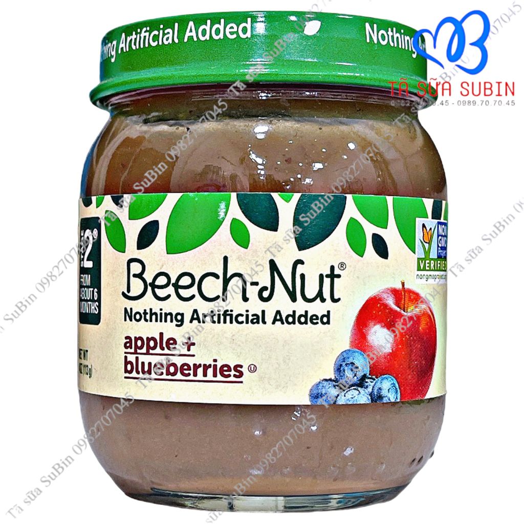 Trái cây nghiền Beechnut Mỹ 113gr Vị Táo Việt Quất