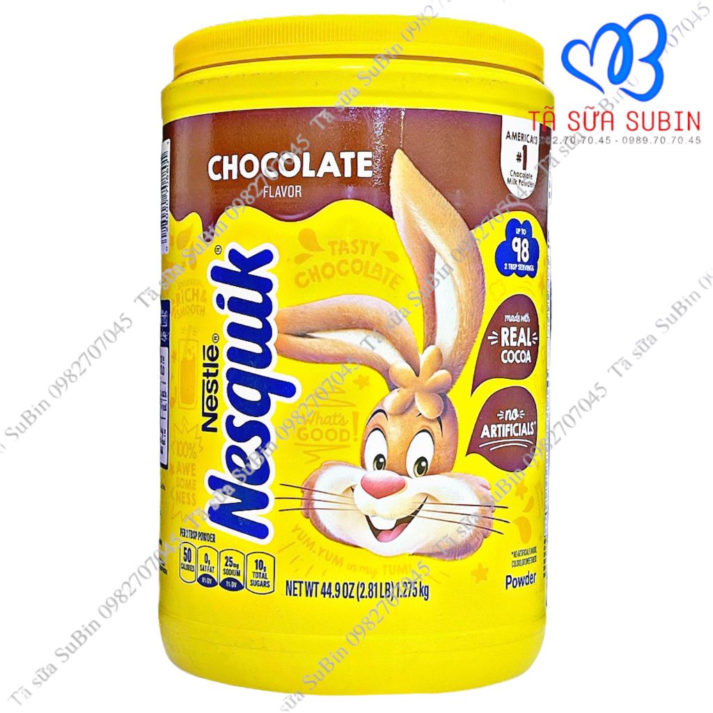 Bột cacao pha sữa Nestle Nesquik Chocolate Mỹ 1.275 ký