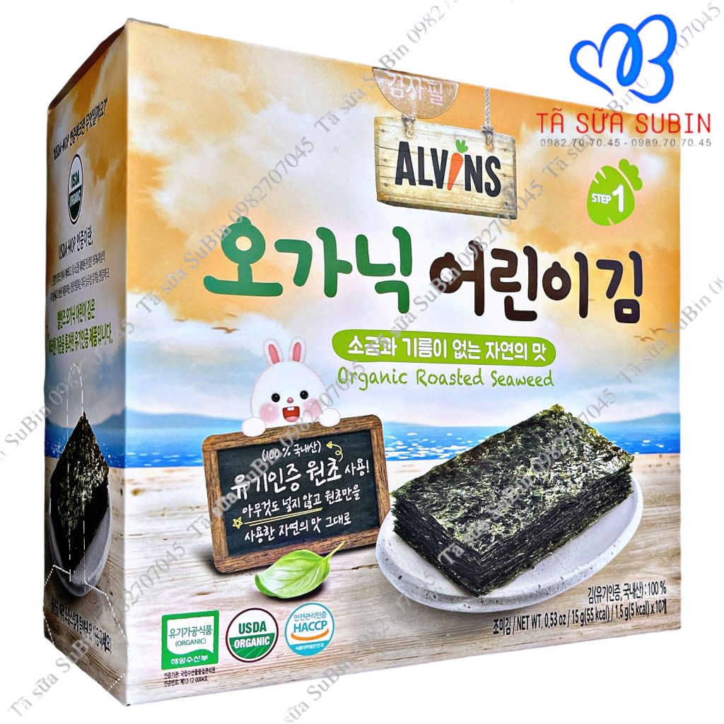 Rong Biển Hữu Cơ Alvin Hàn Quốc 15gr Step 1