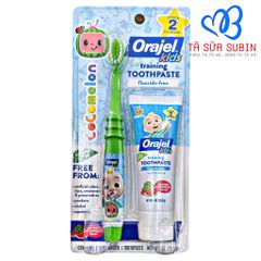 Set Bàn Chải và Kem Đánh Răng Orajel Kids Vị Dưa Hấu 28.3g