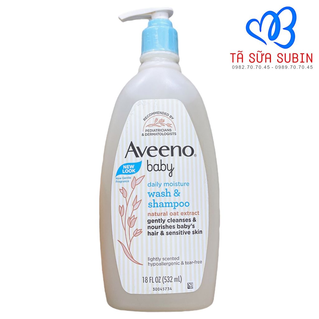 Sữa Tắm Gội Trị Chàm Aveeno Wash & Shampoo Natural Oat Extra 532ml