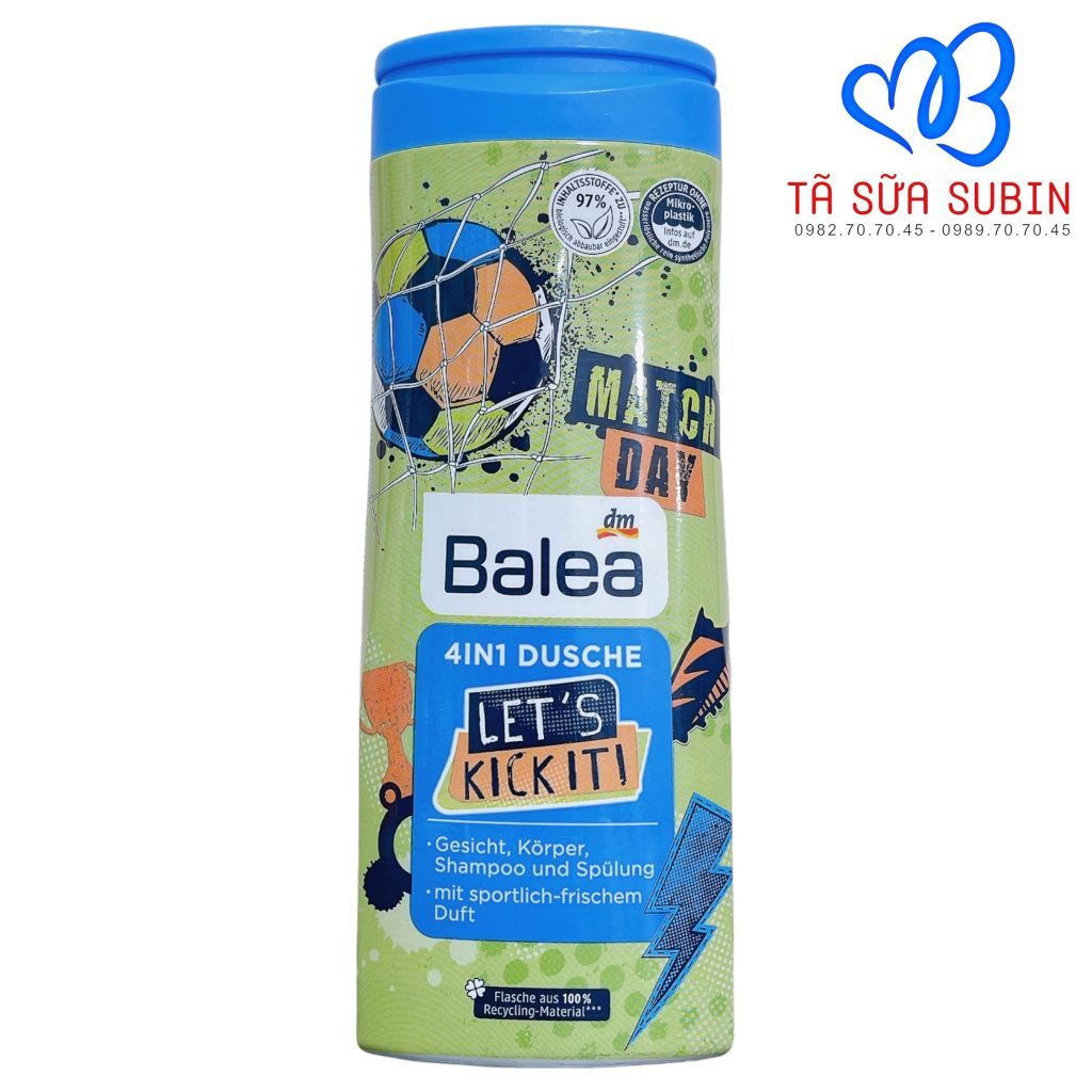 Sữa Tắm Gội Balea Cool Diver Cho Bé Trai 300ml Màu Xanh