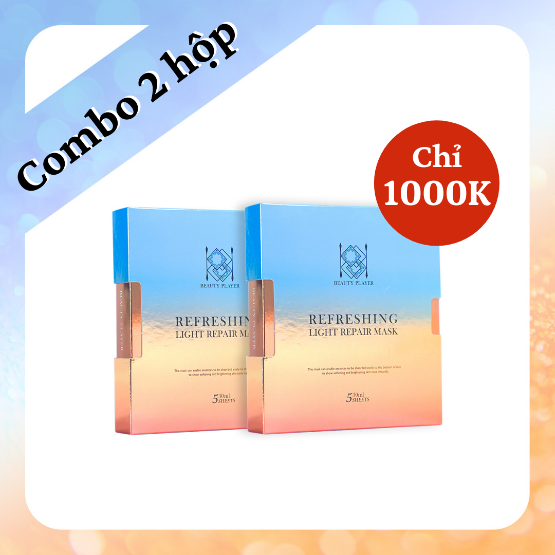Combo 2 hộp mặt nạ kháng khuẩn phục hồi da Beauty Player Light Mask