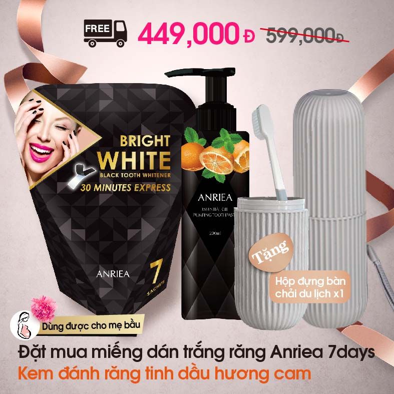 1 Hộp 7 + 1 Kem đánh răng hương cam - TẶNG 1 hộp đựng bàn chải du lịch