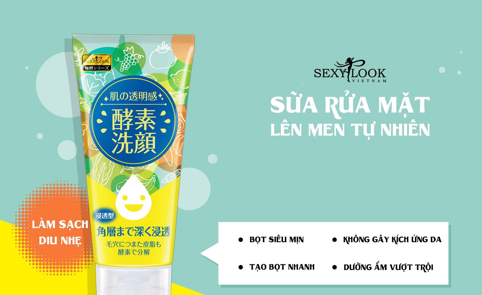 Sữa Rửa Mặt Lên Men SEXYLOOK Sáng Mịn 120g