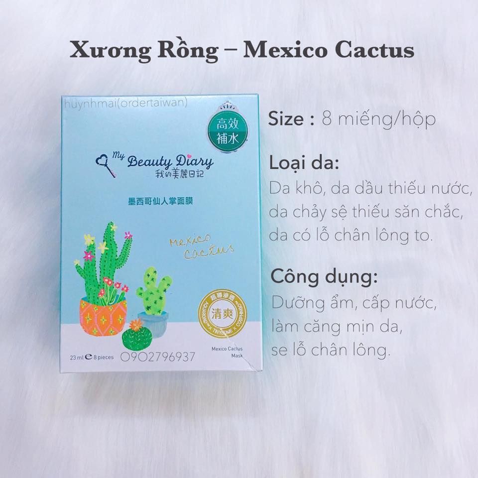 Mặt Nạ My Beauty Diary Xương Rồng Catus ( Hộp 8 Miếng )