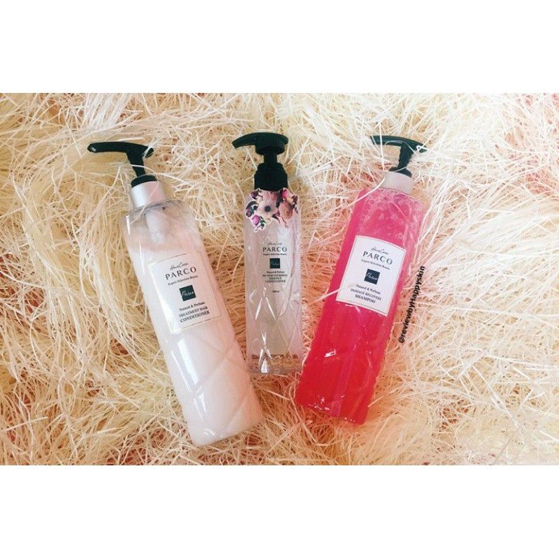 Combo dầu gội PARCO Dưỡng Tóc Chuẩn Salon (Dầu gội Hồng + Tinh chất + Dầu xả)