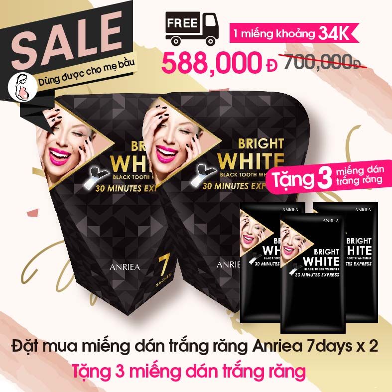 hộp 7days * 2 - TẶNG 3 miếng dán trắng răng