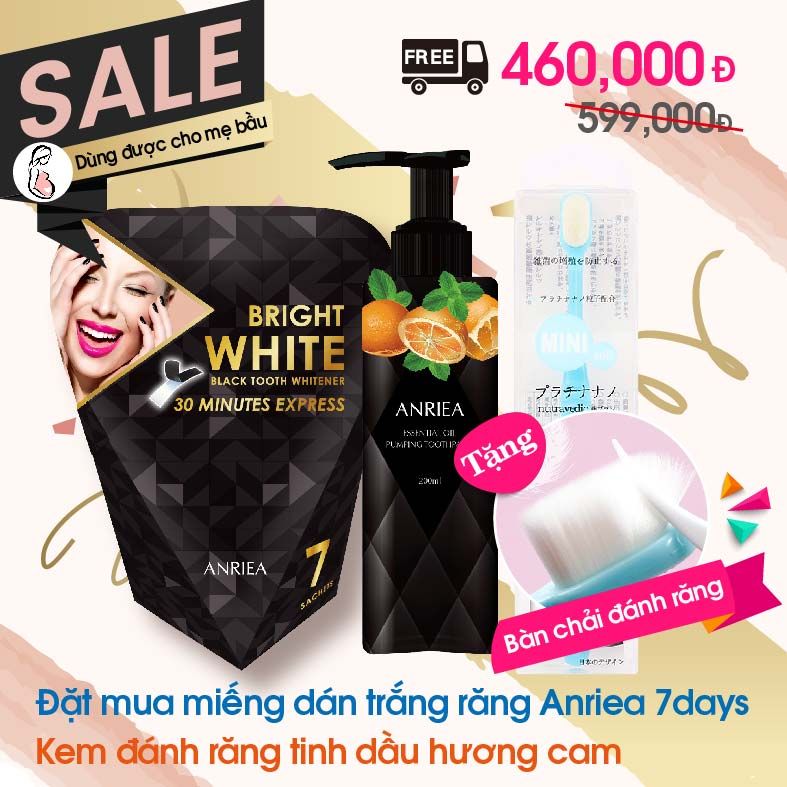 hộp 7days * 1 + kem đánh răng hương cam * 1- TẶNG 1 bàn chải đánh răng
