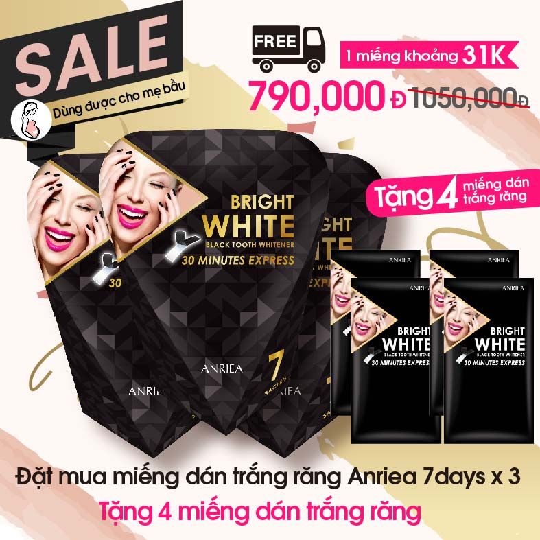 hộp 7days * 3 - TẶNG 4 miếng dán trắng răng