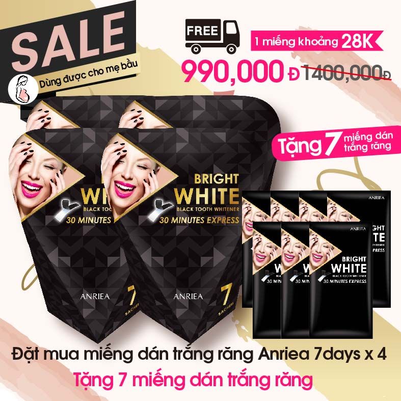 hộp 7days * 4 - TẶNG 7 miếng dán trắng răng