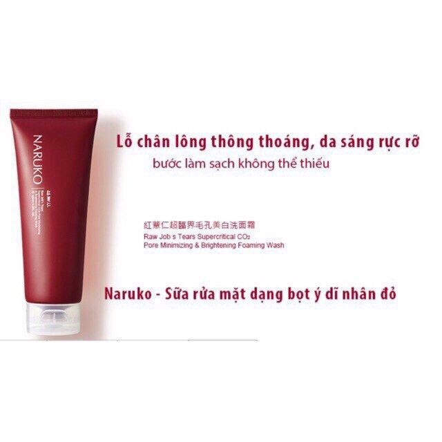 Sữa Rửa Mặt Tạo Bọt Ý Dĩ Se Lỗ Chân Lông và Làm Sáng Da NARUKO 120g