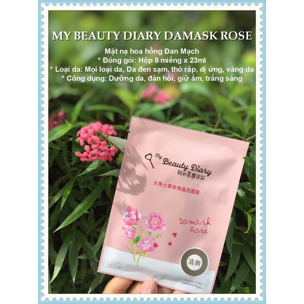 Mặt Nạ My Beauty Diary Hoa Hồng - Damascus Rose ( Hộp 8 Miếng )