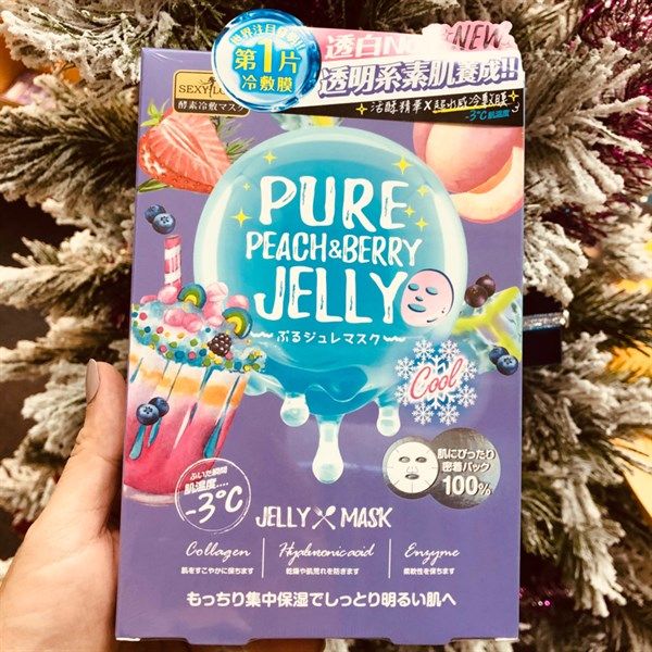 Hộp 3 Miếng Mặt Nạ SEXYLOOK thạch Jelly Đào Trắng Sáng, Đều Màu Da - Tím (38ml/miếng)