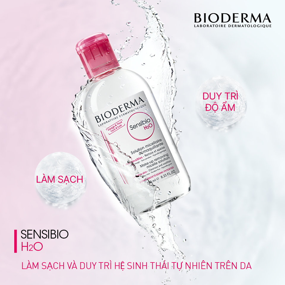 Nước Tẩy Trang Dành Cho Da Nhạy Cảm BIODERMA Sensibio H20 Hồng (500ml)