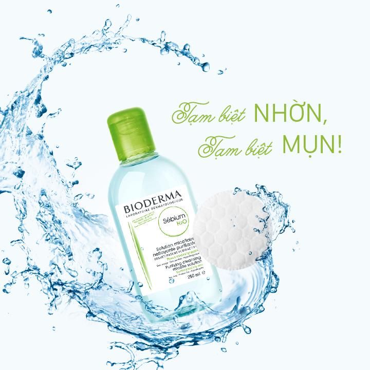 Nước Tẩy Trang Dành Cho Da Dầu - Nhờn - Mụn BIODERMA Sébium H20 Xanh (500ml)