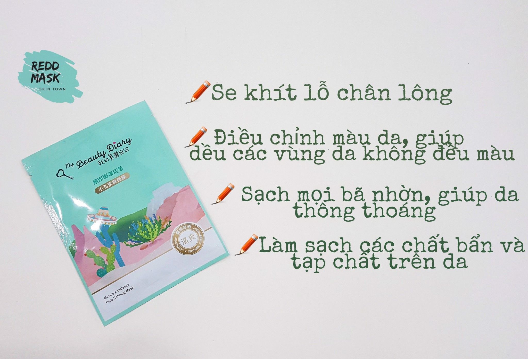 Mặt Nạ My Beauty Diary Xương Rồng Se Khít ( 8 miếng/hộp )