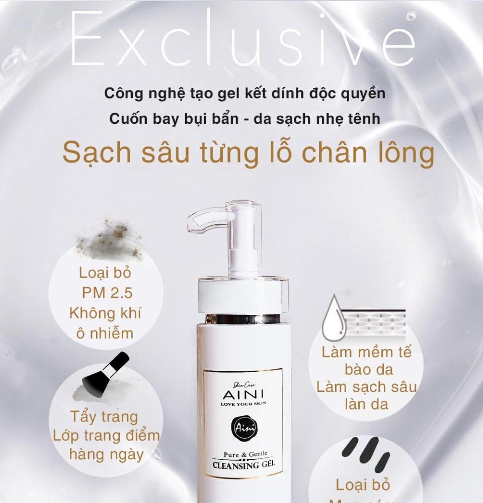 Gel Tẩy Trang Sữa Rửa Mặt 2in1 AINI Công Nghệ Độc Quyền Đài Loan