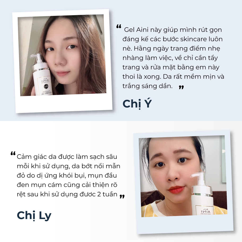 Gel Tẩy Trang Sữa Rửa Mặt 2in1 AINI Công Nghệ Độc Quyền Đài Loan