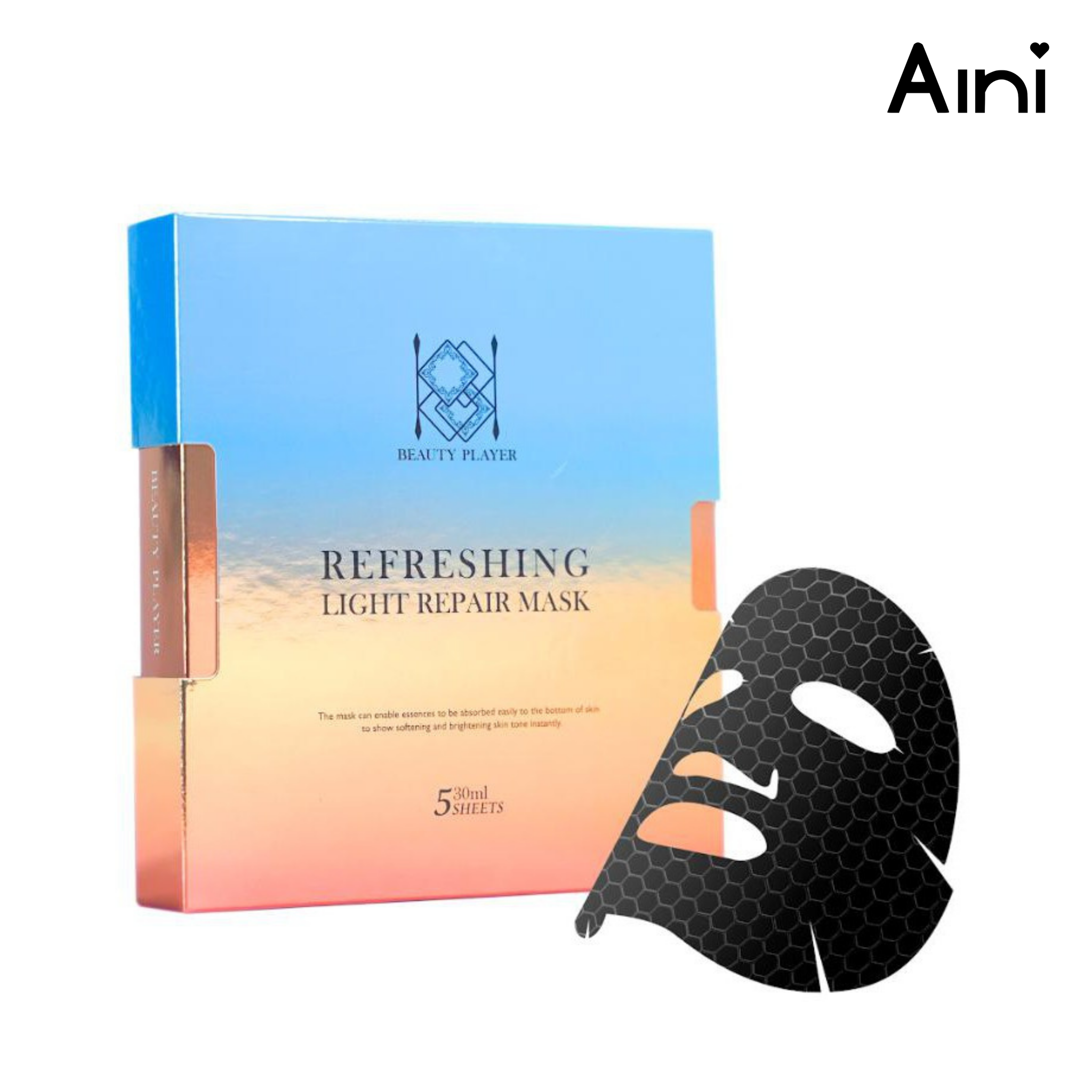 Mặt nạ phát sáng kháng khuẩn phục hồi da Beauty Player Light Mask (Hộp 5 miếng)
