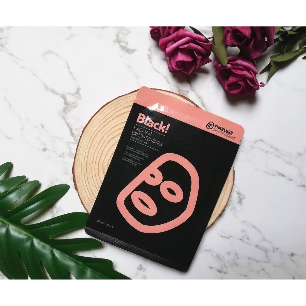 Mặt Nạ Timeless Truth Mask Than Đen Hoạt Tính Trắng Sáng Da - Radiant Brightening Black Charcoal Mask (30ml/miếng) - Hồng