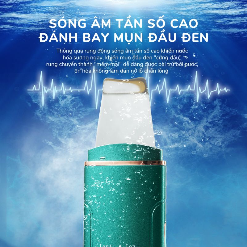 Máy sủi da đẩy mụn và tẩy tế bào chết công nghệ sóng âm Ultrasonic
