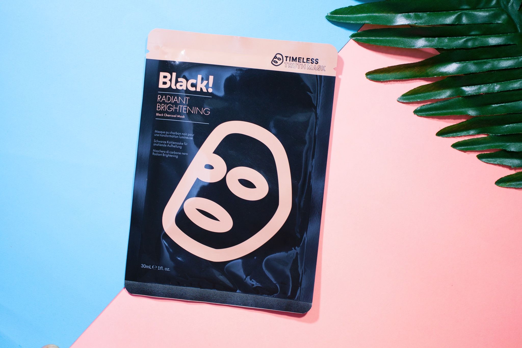 Mặt Nạ Timeless Truth Mask Than Đen Hoạt Tính Trắng Sáng Da - Radiant Brightening Black Charcoal Mask (30ml/miếng) - Hồng