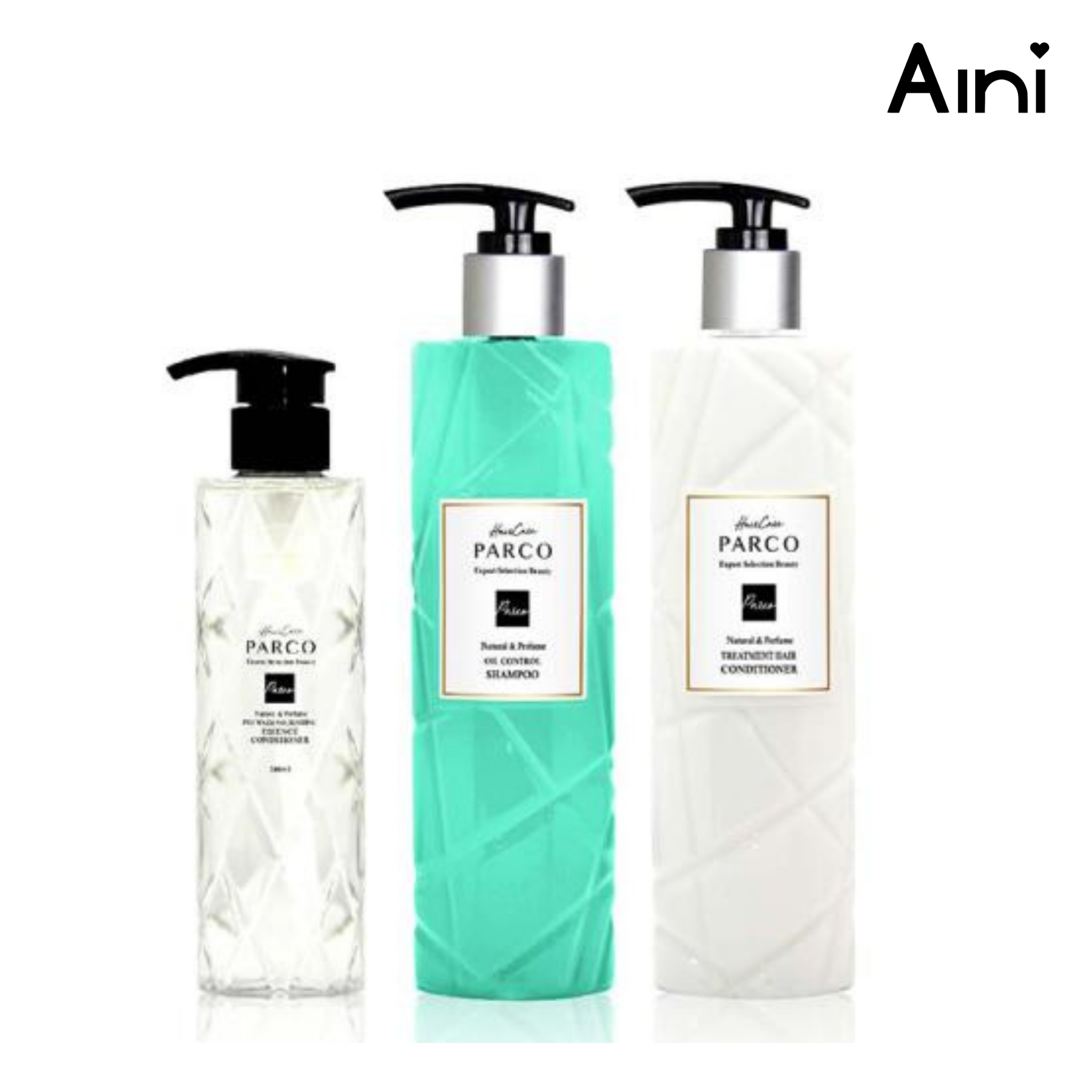 Combo dầu gội PARCO Dưỡng Tóc Chuẩn Salon - Kiềm dầu hiệu quả (Dầu gội xanh + Tinh chất + Dầu xả)