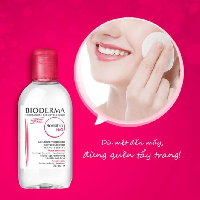 Nước Tẩy Trang Dành Cho Da Nhạy Cảm BIODERMA Sensibio H20 Hồng (100ml)