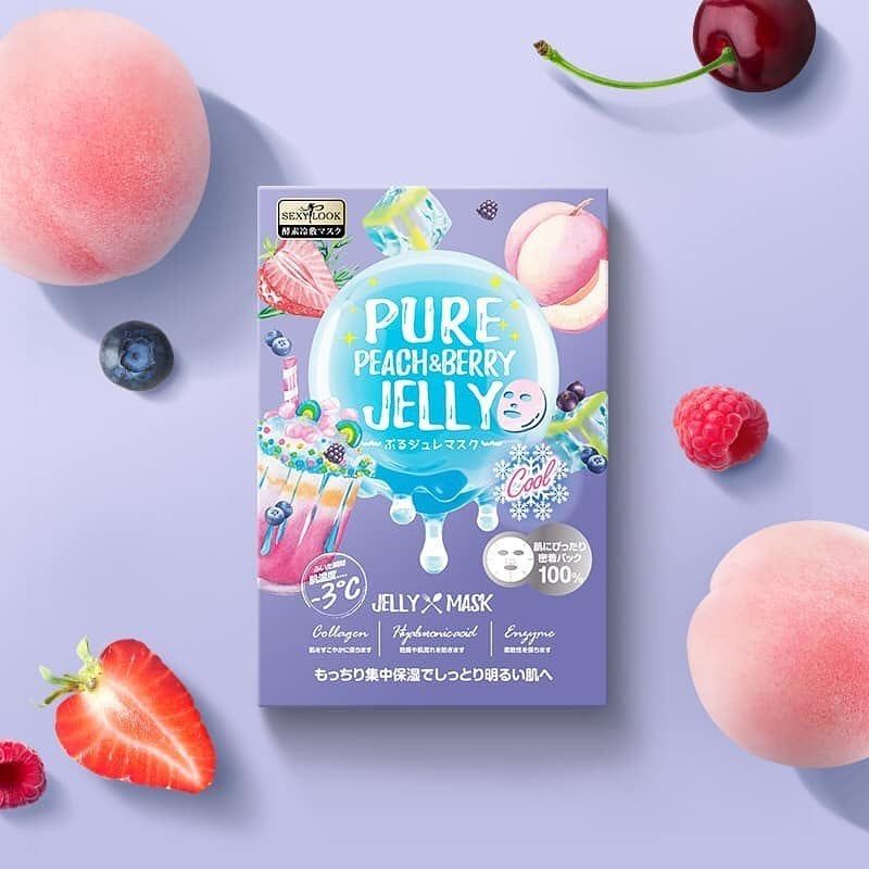 Hộp 3 Miếng Mặt Nạ SEXYLOOK thạch Jelly Đào Trắng Sáng, Đều Màu Da - Tím (38ml/miếng)