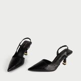  Giày Cao Gót Slingback Mũi Nhọn Da Rắn MH15 