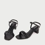  Giày Sandal Cao Gót Quai Thắt Bím X.18 Đen 