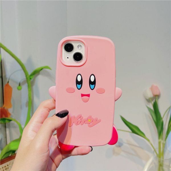  Case ốp hình Kirby màu hồng cho iPhone 13/Pro/Pro Max 