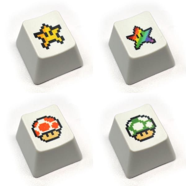  Set 16 nút Keycap Super Mario Pixel Retro Art cho phím cơ 