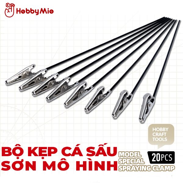  Hộp 20 cây kẹp cá sấu sơn mô hình - Hobby Mio 