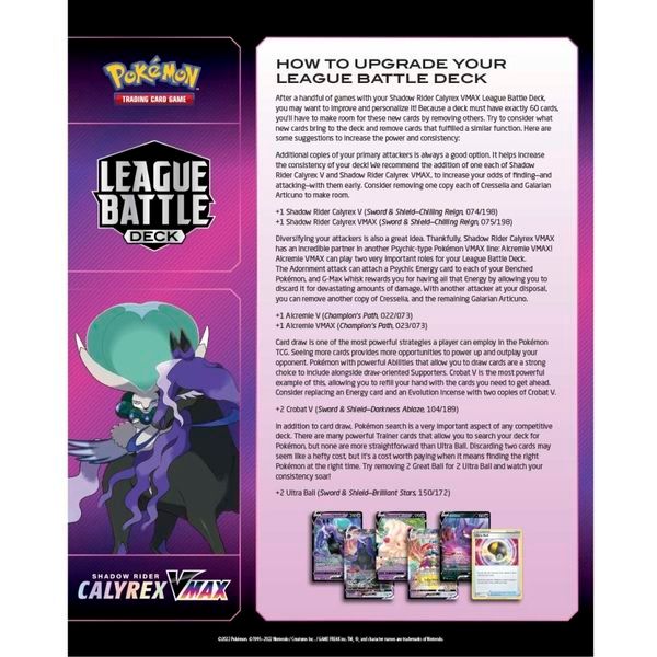  PD102 - Bài Pokemon TCG Shadow Rider Calyrex VMAX League Battle Deck 