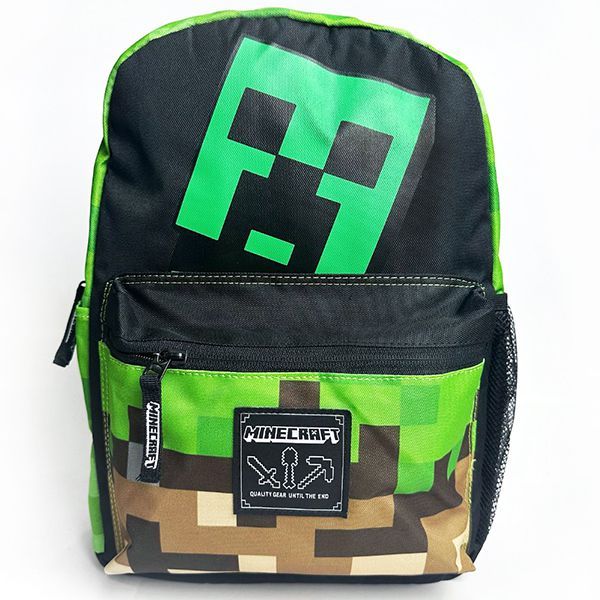  Balo Minecraft Creeper đen đi học đựng sách vở, laptop 